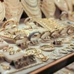 Detail from a window display at a jewelry store