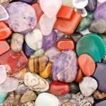 Many different kinds of colorful minerals and semi precious gems